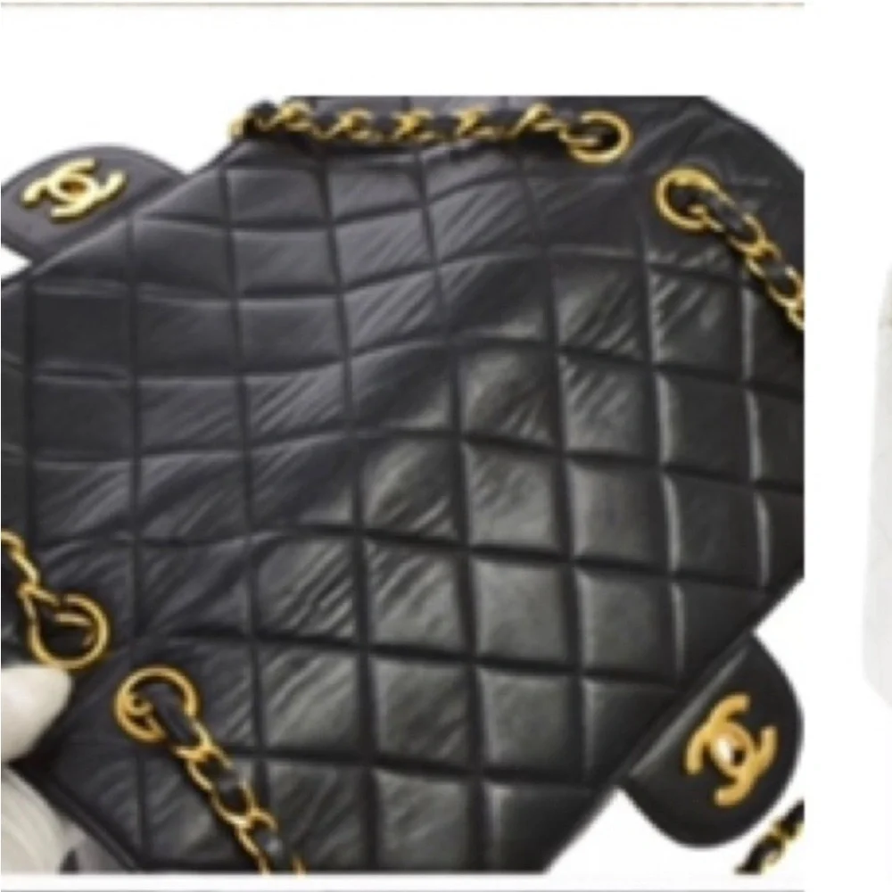 Extremely rare Chanel vintage lambskin two faced double flap bag 18k gold - Picture 2 of 16